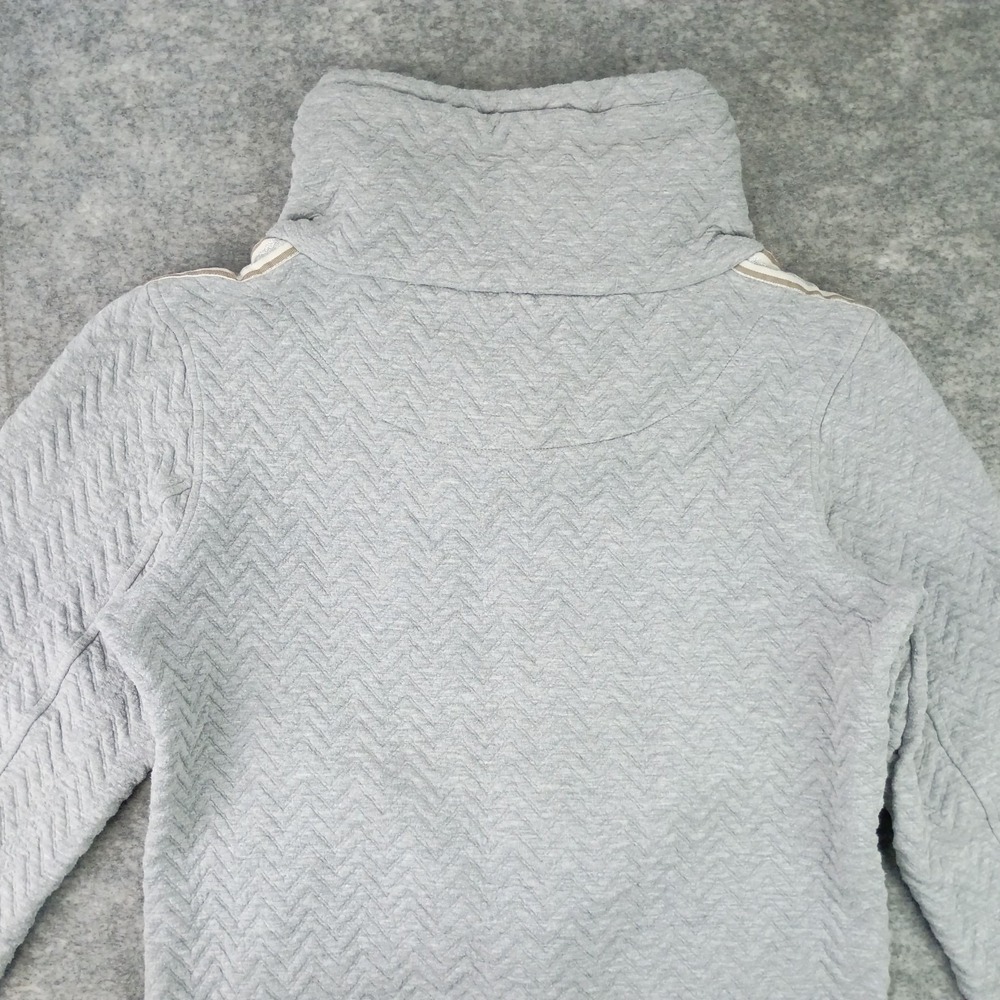 Penelope Women's L Pepita Sweater Cozy Equestrian Quilted Pullover Gray Striped - Picture 6 of 16